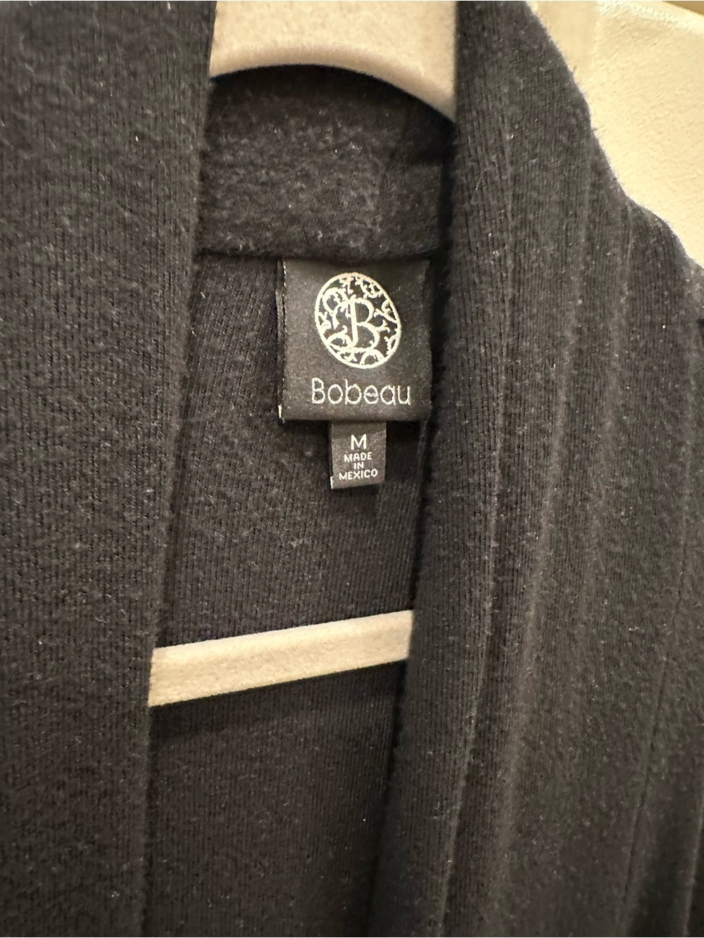 bobeau Men’s Black Open-Front Cardigan